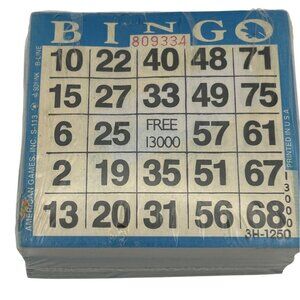 Vintage B-I-N-G-O Game Cards Set Blue Bingo Paper Ephemera